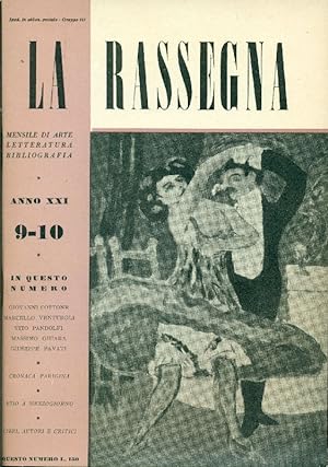 Bild des Verkufers fr La Rassegna. Settembre-Ottobre 1952, Anno XX, N. 9-10 zum Verkauf von Studio Bibliografico Marini