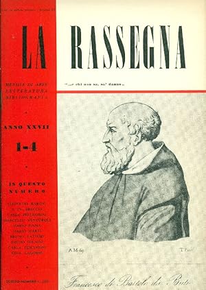 Bild des Verkufers fr La Rassegna. Gennaio-Aprile 1958, Anno XXVII, N. 1-4 zum Verkauf von Studio Bibliografico Marini