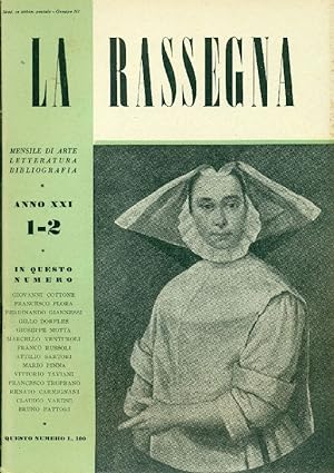 Bild des Verkufers fr La Rassegna. Gennaio-Febbraio 1952, Anno XXI, N. 1-2 zum Verkauf von Studio Bibliografico Marini