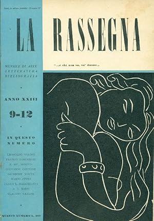 Seller image for La Rassegna. Settembre-Dicembre 1954, Anno XXIII, N. 9-12 for sale by Studio Bibliografico Marini