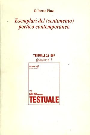 Bild des Verkufers fr Esemplari del (sentimento) poetico contemporaneo zum Verkauf von Studio Bibliografico Marini