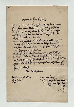 Eigenh. Brief mit U. "Gräfin Kielmannsegge geb. von Schoenberg".