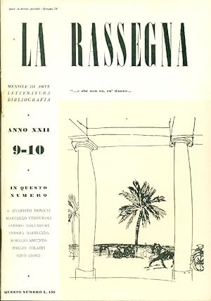 Bild des Verkufers fr La Rassegna. Settembre-Ottobre 1953, Anno XXII, N. 9-10 zum Verkauf von Studio Bibliografico Marini