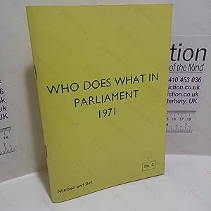 Image du vendeur pour Who Does What in Parliament : 1971 mis en vente par BookAddiction (ibooknet member)