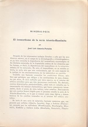 Imagen del vendedor de EL ISOMORFISMO DE LA SERIE ALUNITA-HAMLINITA (EXTRAIDO ORIGINAL AÑO 1945 ESTUDIO COMPLETO TEXTO INTEGRO) a la venta por Libreria 7 Soles