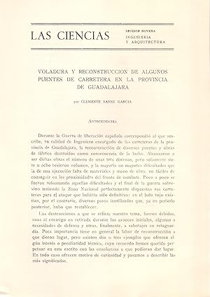 Imagen del vendedor de VOLADURAS Y RECONSTRUCCION DE ALGUNOS PUENTES DE CARRETERA EN LA PROVINCIA DE GUADALAJARA (EXTRAIDO ORIGINAL AÑO 1957 ESTUDIO COMPLETO TEXTO INTEGRO) a la venta por Libreria 7 Soles