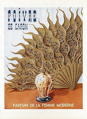 "POIVRE de CARON" Annonce originale entoilée parue dans PLAISIR DE FRANCE (1955)