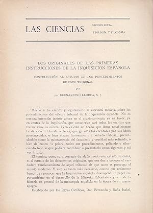 Seller image for LOS ORIGINALES DE LAS PRIMERAS INSTRUCCIONES DE LA INQUISICION ESPAOLA, CONTRIBUCION AL ESTUDIO DE LOS PROCEDIMIENTOS DE ESTE TRIBUNAL (EXTRAIDO ORIGINAL AO 1929 ESTUDIO COMPLETO TEXTO INTEGRO) for sale by Libreria 7 Soles