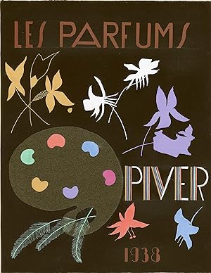 "LES PARFUMS PIVER 1938" Maquette originale à la gouache + collage sur papier / E.N.P. LYON Jeune...