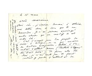 Émouvante lettre de René Char évoquant, entre autres, le souvenir de son ami Albert Camus à l?occ...