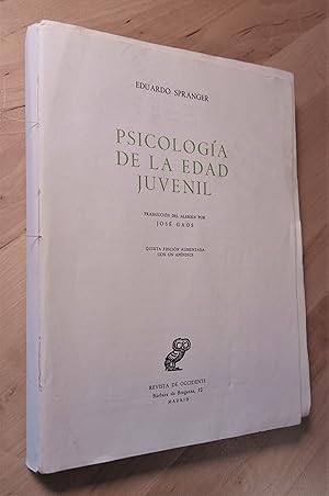 Imagen del vendedor de Psicologa de la edad juvenil a la venta por Llibres Bombeta