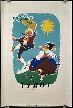 Tyrol Austria. LARGE VINTAGE TRAVEL POSTER.