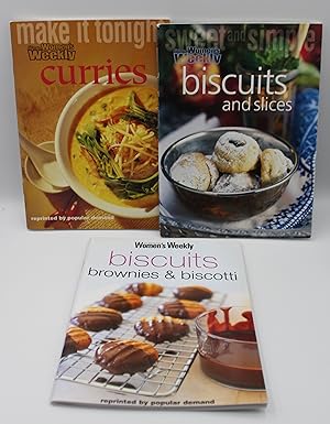 Seller image for Set of 3 Mini Cookbooks Biscuits Brownies & Biscotti, Biscuits and Slices, Curries for sale by Courtney McElvogue Crafts& Vintage Finds