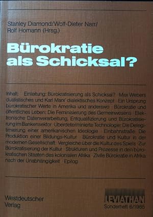 Immagine del venditore per Brokratie als Schicksal?. Leviathan / Sonderheft ; 6 venduto da books4less (Versandantiquariat Petra Gros GmbH & Co. KG)