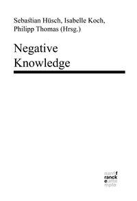 Seller image for Negative Knowledge for sale by moluna