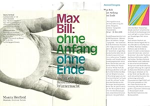 Seller image for Max Bill : ohne Anfang / ohne Ende (announcement) for sale by The land of Nod - art & books