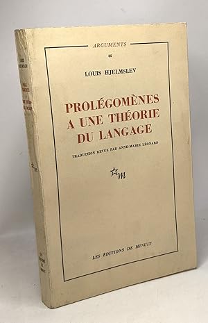 Seller image for Prolgomnes  une thorie du langage - coll. Arguments 35 --- traduction revue par Anne-Marie Lonard for sale by crealivres