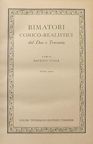 RIMATORI COMICO-REALISTICI DEL DUE E TRECENTO