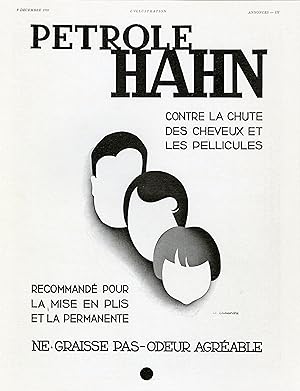 "PÉTROLE HAHN" Annonce originale entoilée illustrée par CASSANDRE et parue dans L'ILLUSTRATION du...