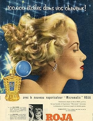 "VAPORISATEUR ROJA" Annonce originale entoilée parue dans PARIS-MATCH (années 50)