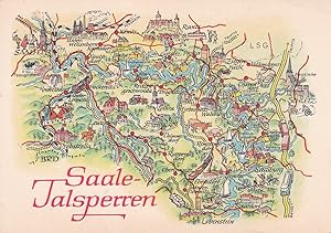 Saale-Talsperren. (Original-Postkarte mit Illustration).