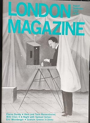 Bild des Verkufers fr London Magazine August/September 1994 / Elaine Dundy "Hem and Tenn Remembered" / E C Hodgkin "A Note About David Jones" / Marshall Walker "Pop Goes the Culture" / Ian Whitcomb "Lone Pine Blues" / Eric Weinberger "Graham Greene in Vevey" / Willi Chen "A Night with Samuel Selvon" / john Chadwick "Oliver Onions:Time for a Reprint?" zum Verkauf von Shore Books