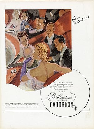 "BRILLANTINE CADORICIN" Annonce originale entoilée (années 50)