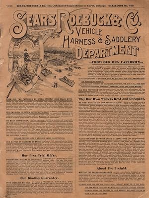 Sears Roebuck & Co. Vehicle Harness & Saddlery Department. Catalogue No. 109