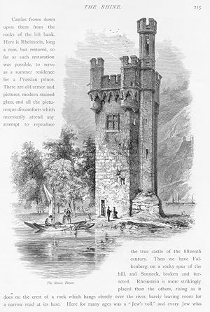 THE MOUSE TOWER a stone tower on a small island in the Rhine, outside Bingen am Rhein, Germany,18...