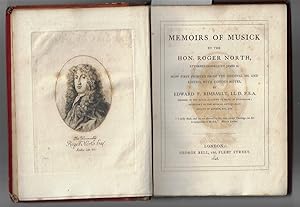 Image du vendeur pour Memoirs of Musick. Now first printed from the original MS. and edited, with copious notes. mis en vente par Walden Books