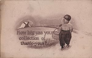 Seller image for Dutch kids postcard: How Big Vas Your Collection of Thank-Yous? for sale by Mobyville