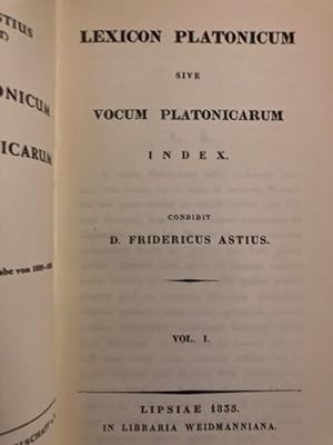 Lexicon Platonicum sive vocum Platonicarum. Index.