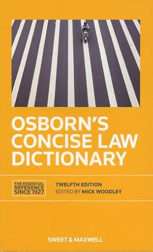 Image du vendeur pour Osborn's Concise Law Dictionary by Harry Styles [Paperback ] mis en vente par booksXpress