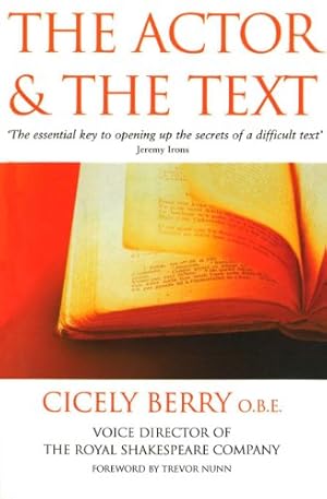 Seller image for The Actor and the Text by Berry, Cicely [Paperback ] for sale by booksXpress