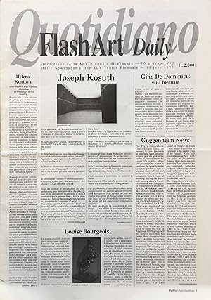 Immagine del venditore per Flash Art Daily. Quotidiano della XLV Biennale di Venezia. 10 giugno 1993 venduto da LibriSenzaData