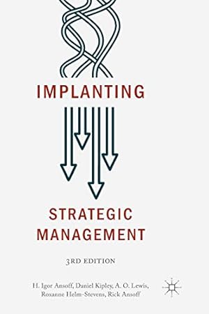 Imagen del vendedor de Implanting Strategic Management by Ansoff, H. Igor [Paperback ] a la venta por booksXpress