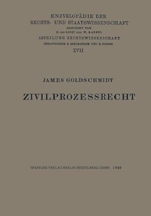 Immagine del venditore per Zivilprozessrecht (Enzyklop ¤die der Rechts- und Staatswissenschaft) (German Edition) by Paul Goldschmidt, James [Paperback ] venduto da booksXpress