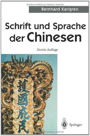 Imagen del vendedor de Schrift und Sprache der Chinesen (German Edition) by Karlgren, Bernhard [Paperback ] a la venta por booksXpress