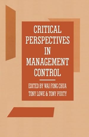 Bild des Verkufers fr Critical Perspectives in Management Control [Paperback ] zum Verkauf von booksXpress