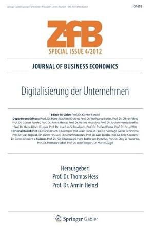 Immagine del venditore per Digitalisierung der Unternehmen (ZfB Special Issue) (German Edition) [Paperback ] venduto da booksXpress