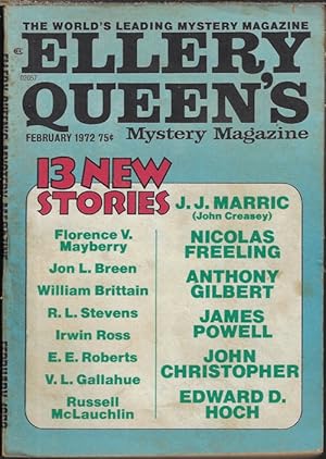 Image du vendeur pour ELLERY QUEEN'S Mystery Magazine: February, Feb. 1972 mis en vente par Books from the Crypt