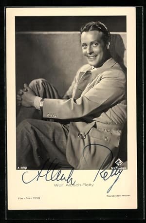 Ansichtskarte Schauspieler Wolf Albach-Retty in saloppem Blazer, Autograph