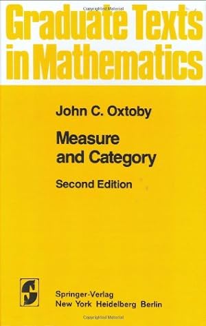 Imagen del vendedor de Measure and Category: A Survey of the Analogies between Topological and Measure Spaces (Graduate Texts in Mathematics (2)) by Oxtoby, John C. [Hardcover ] a la venta por booksXpress