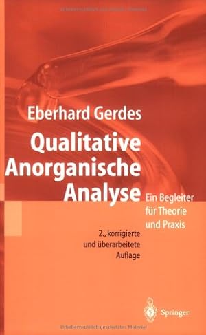 Seller image for Qualitative Anorganische Analyse: Ein Begleiter f ¼r Theorie und Praxis (German Edition) by Gerdes, Eberhard [Paperback ] for sale by booksXpress