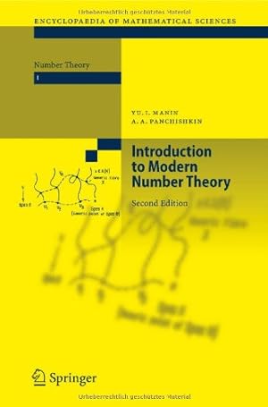 Image du vendeur pour Introduction to Modern Number Theory: Fundamental Problems, Ideas and Theories (Encyclopaedia of Mathematical Sciences (49)) by Manin, Yu. I., Panchishkin, Alexei A. [Hardcover ] mis en vente par booksXpress