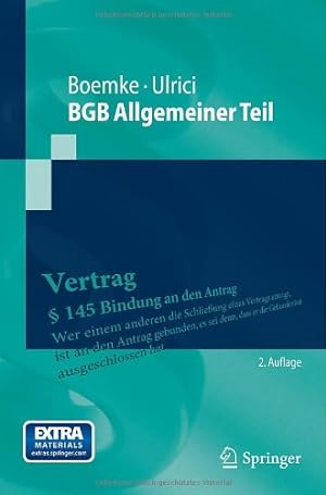 Seller image for BGB Allgemeiner Teil (Springer-Lehrbuch) (German Edition) by Boemke, Burkhard, Ulrici, Bernhard [Paperback ] for sale by booksXpress