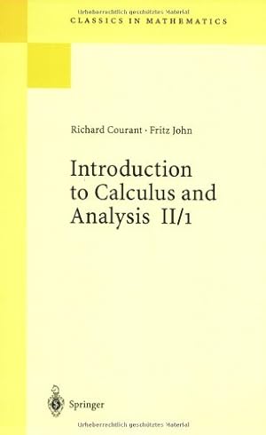 Seller image for Introduction to Calculus and Analysis, Vol. II/1 (Classics in Mathematics) by Courant, Richard, John, Fritz [Paperback ] for sale by booksXpress