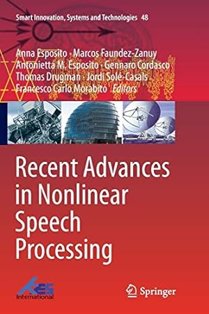Seller image for Recent Advances in Nonlinear Speech Processing (Smart Innovation, Systems and Technologies) [Paperback ] for sale by booksXpress