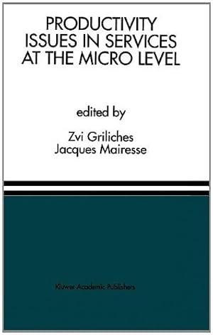 Image du vendeur pour Productivity Issues in Services at the Micro Level: A Special Issue of the Journal of Productivity Analysis [Hardcover ] mis en vente par booksXpress