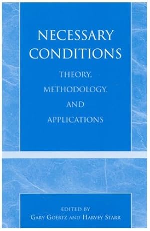 Image du vendeur pour Necessary Conditions: Theory, Methodology, and Applications [Hardcover ] mis en vente par booksXpress